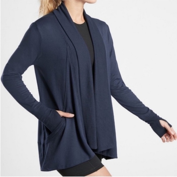 ATHLETA SHALE POCKETS PRANAYAMA WRAP CARDIGAN - Picture 9 of 9